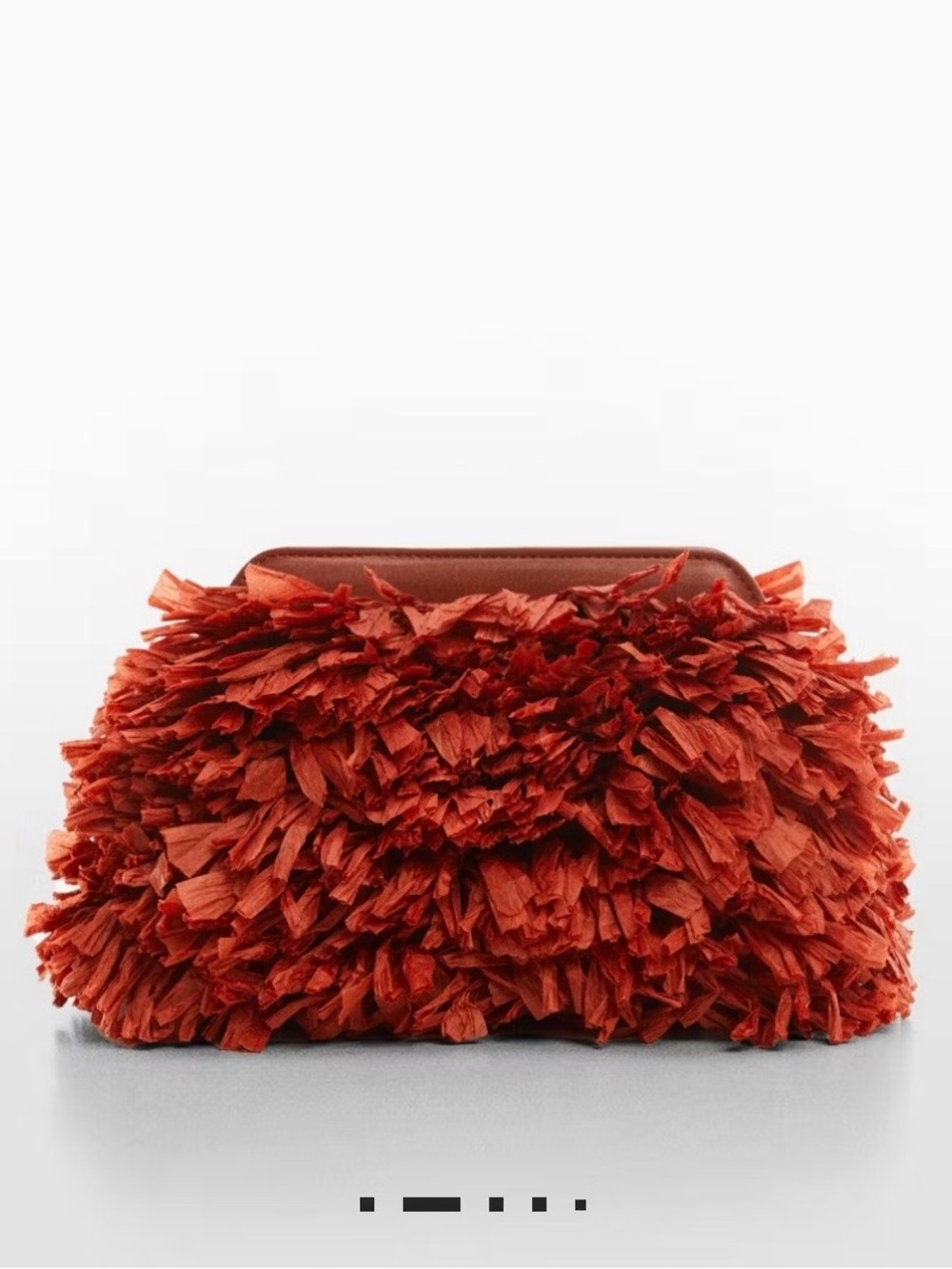 Fringed clutch - burnt orange